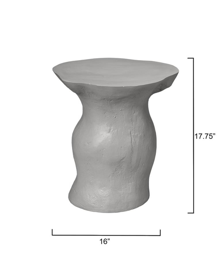 Sculpt Fiber Glass Indoor & Outdoor Side Table, Cement Rustic by Jamie Young
