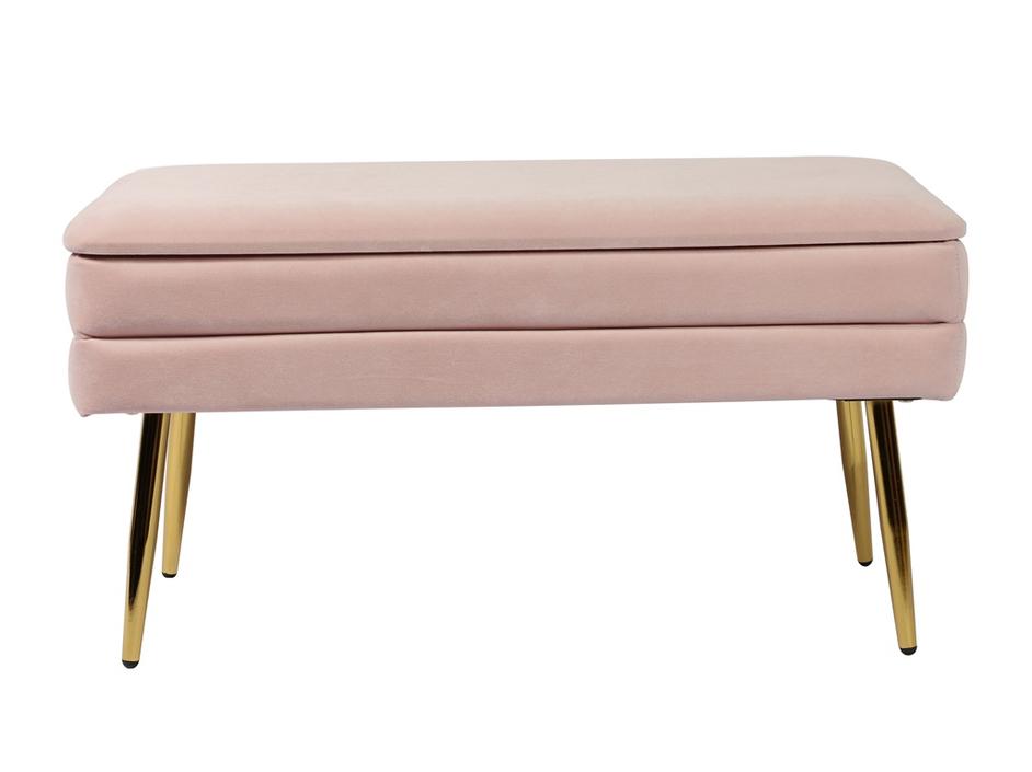 Ziva Blush Velvet Storage Bench by tov furniture