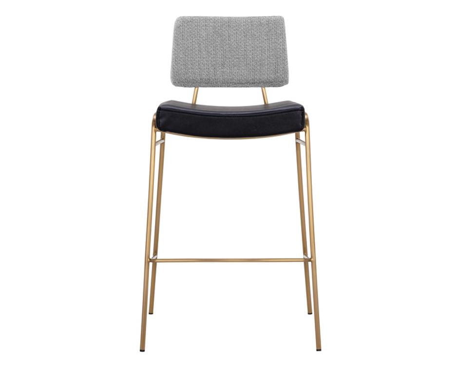 BRINLEY BARSTOOL - GOLD - NIGHTFALL BLACK / CHACHA GREY by Sunpan