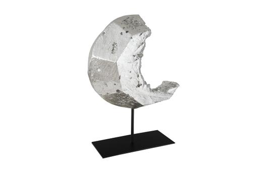 Cast Eroded Wood Circle on Stand, Silver Leaf, Assorted by Phillips Collection