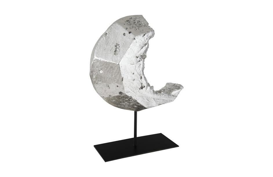 Cast Eroded Wood Circle on Stand, Silver Leaf, Assorted by Phillips Collection