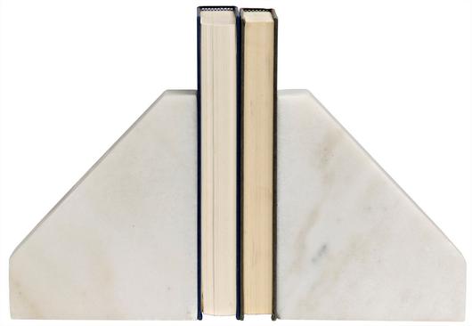 Slide Bianco Crown Marble Bookends by Noir Furniture