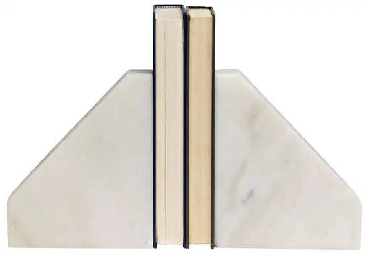 Slide Bianco Crown Marble Bookends by Noir Furniture