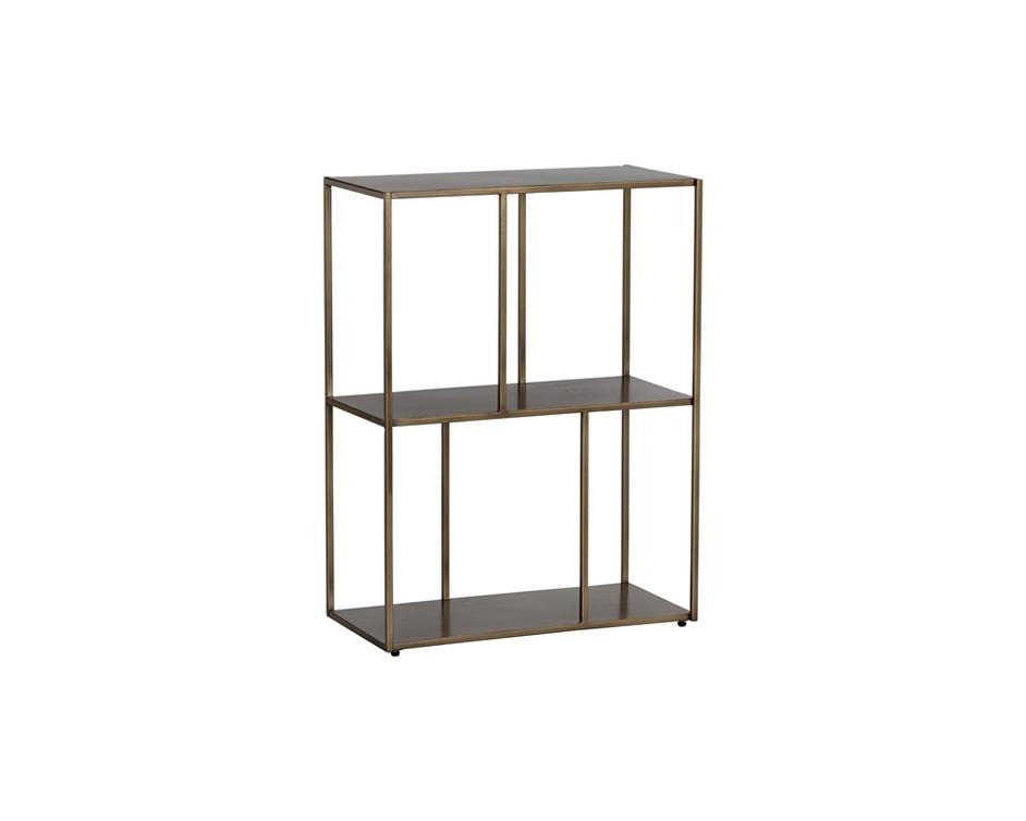 Eiffel Low Bookcase - Small - Antique Brass by Sunpan