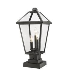 Talbot 3 Light Outdoor Pier Mounted Fixture in Black Finish by Z-Lite