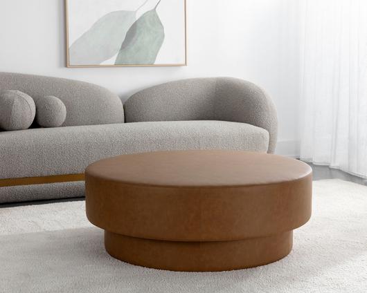 ARLO OTTOMAN - MILLIKEN COGNAC by Sunpan