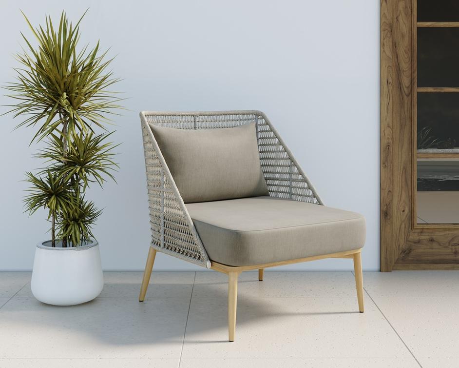ANDRIA LOUNGE CHAIR - PALAZZO TAUPE by Sunpan