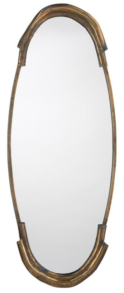 Margaux Metal Oval Wall Mirror, Antique Brass by Jamie Young