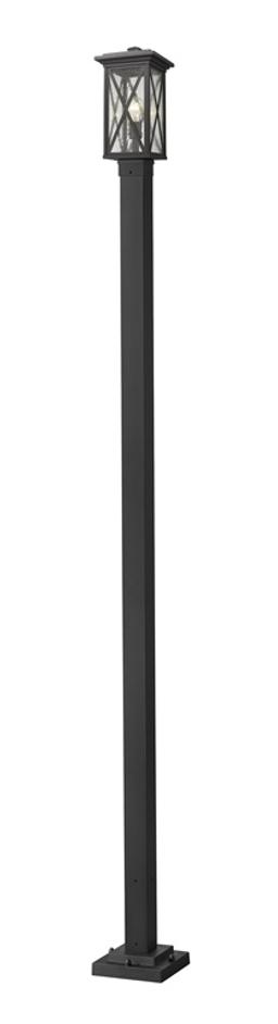 Brookside 1 Light Outdoor Post Mounted Fixture in Black Finish by Z-Lite