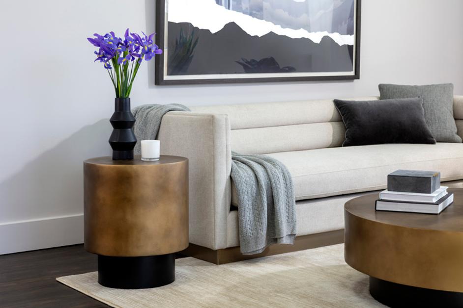 BERNABY END TABLE - ANTIQUE BRASS by Sunpan