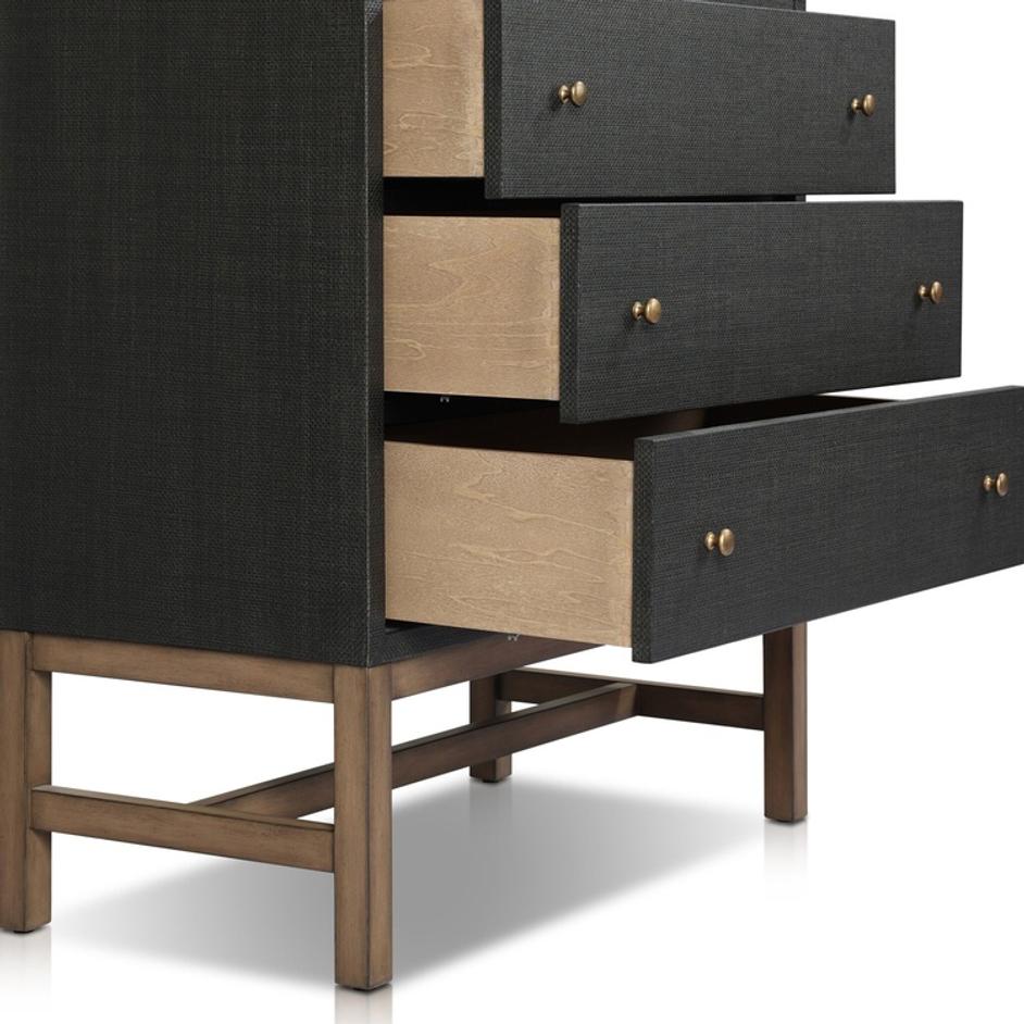 Fiona Tall Dresser - Black Raffia by Four Hands