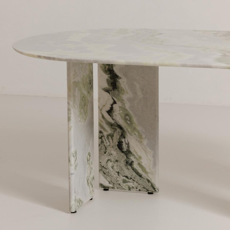 Celia Oval Dining Table Green Onyx Marble by Moes Home