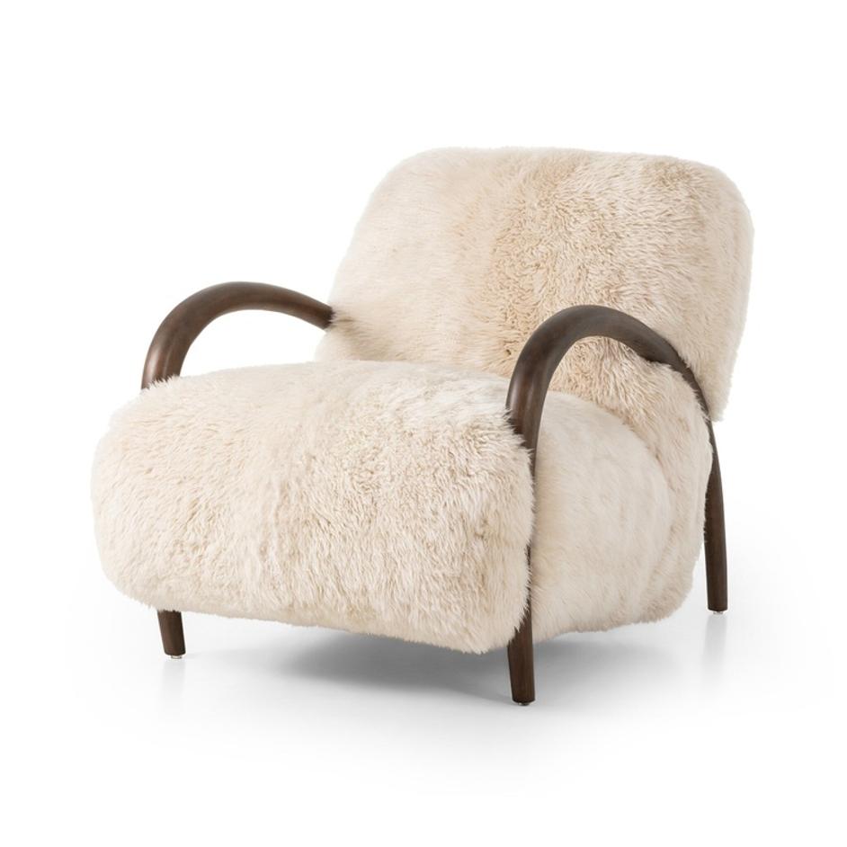 Sandro Chair - Champagne Mongolian Fur by Four Hands