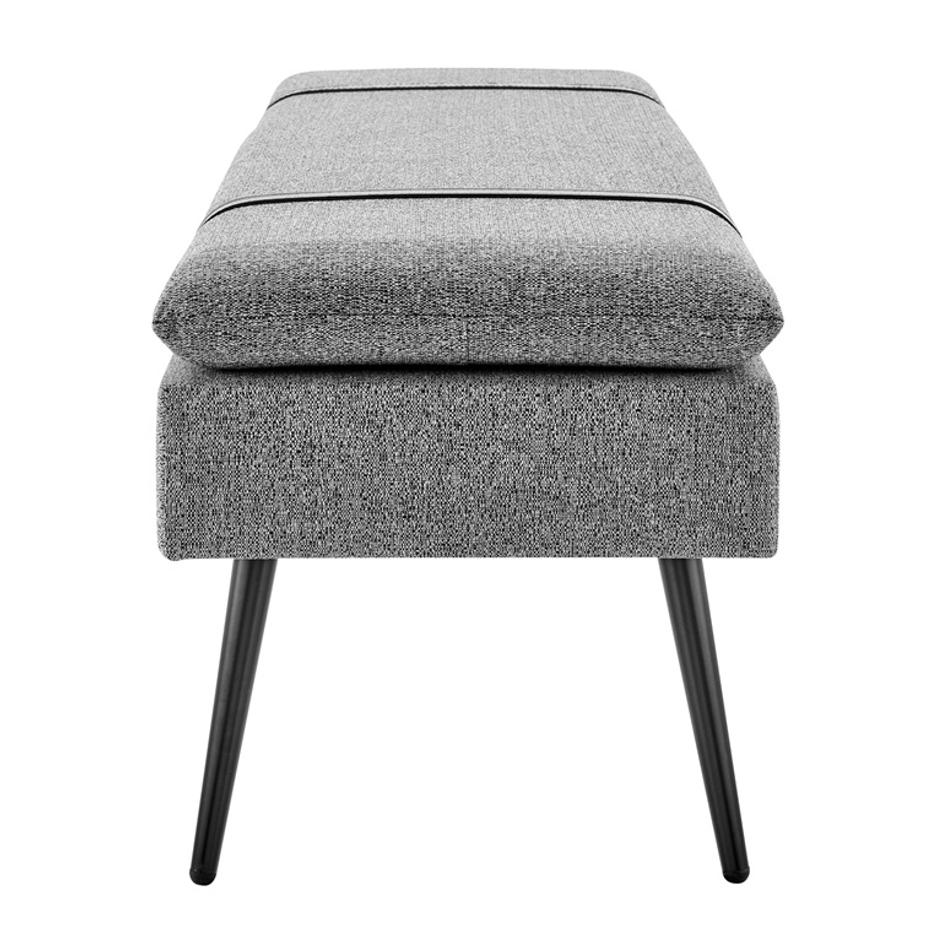 Zuney Fabric Bench In Princeton Gray by New Pacific Direct