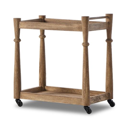 Alamosa Bar Cart In Light Wash Oak by Four Hands