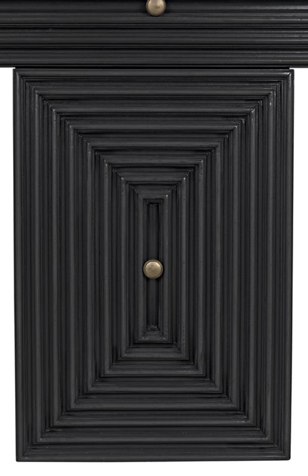 Brice Mahogany Console with Brass Pulls in Pale Finish by Noir Furniture