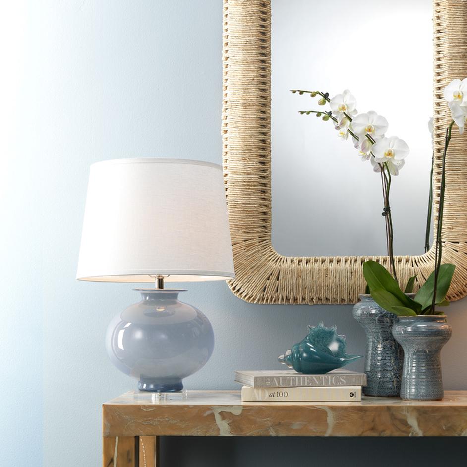 Heirloom Glass Table Lamp with Linen Shade by Jamie Young