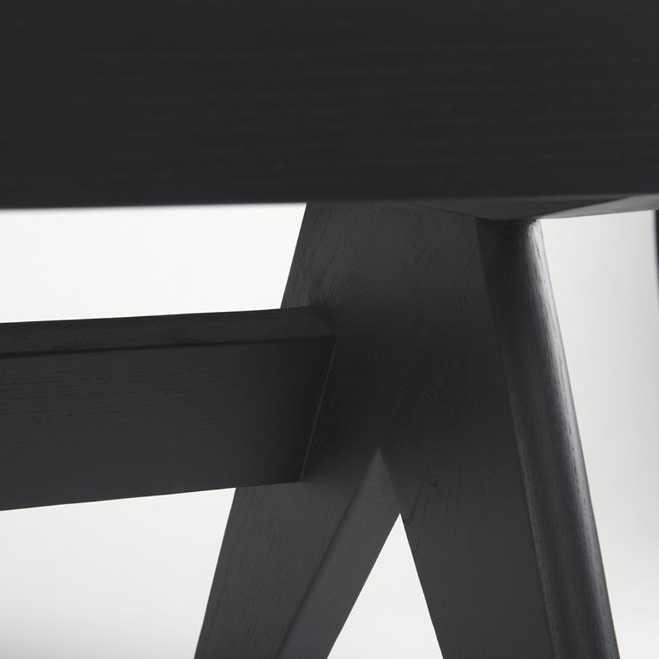 Arvin 59.1L x 17.7W x 18.1H Black Wooden Bench by Mercana