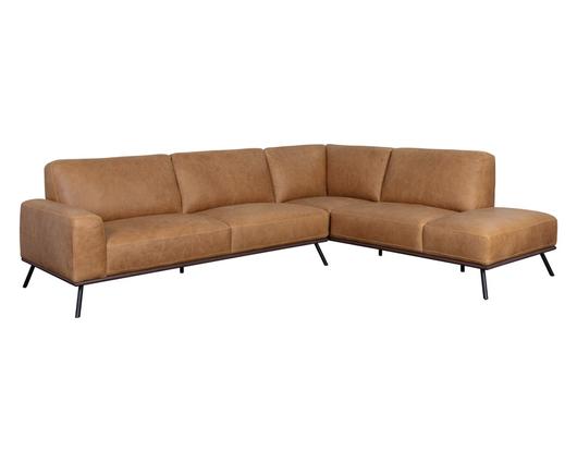 BRANDI SOFA CHAISE - RAF - CAMEL LEATHER by Sunpan
