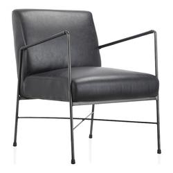 DAGWOOD LEATHER ARM CHAIR ONYX BLACK LEATHER by Moes Home