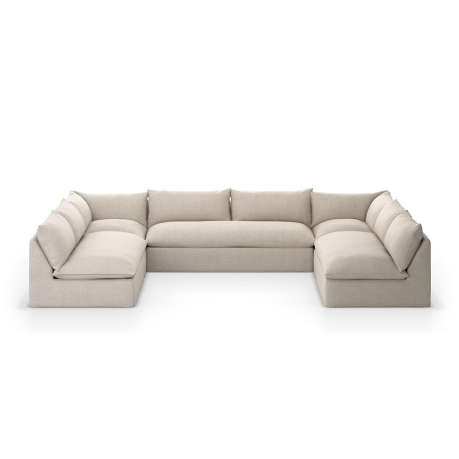 Grant Outdoor 5 Pc Sectional In Faye Sand by FOUR HANDS