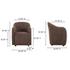 Drava Rolling Dining Chair Dark Brown by Moes Home