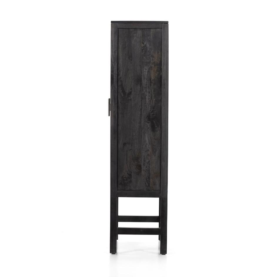 Caprice Narrow Cabinet In Black Wash Mango by FOUR HANDS