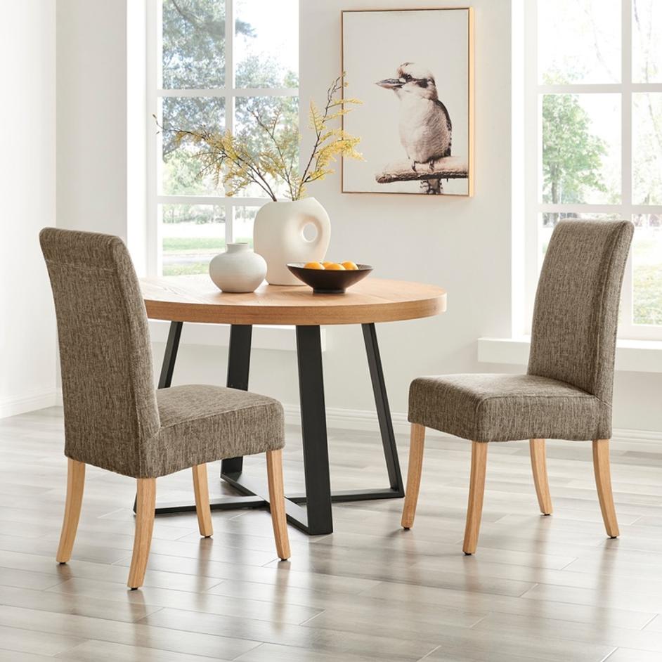 Valencia Fabric Dining Side Chair, Pasadena Taupe by New Pacific Direct