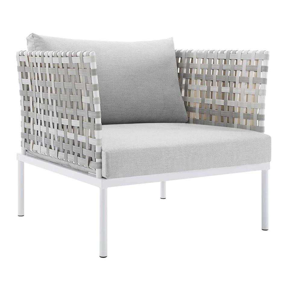 Concord Sunbrella® Basket Weave Outdoor Patio Aluminum Armchair In Taupe Gray by Modway Furniture