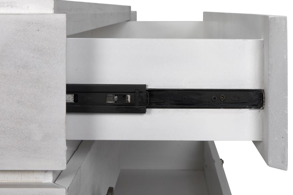 Hofman Mahogany and Veneer Dresser with Brass Pulls in White Wash Finish by Noir Furniture