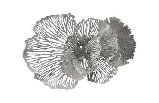 Flower Wall Art, Medium, Gray, Metal by PHILLIPS COLLECTION