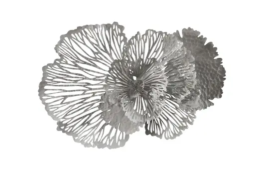 Flower Wall Art, Medium, Gray, Metal by PHILLIPS COLLECTION