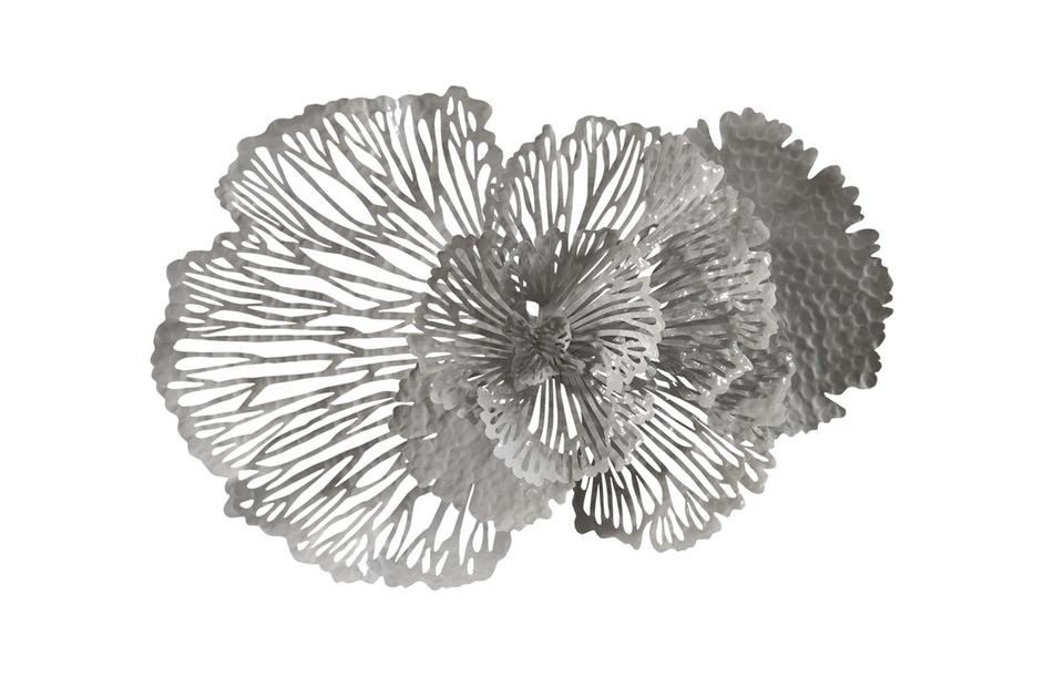 Flower Wall Art, Medium, Gray, Metal by PHILLIPS COLLECTION