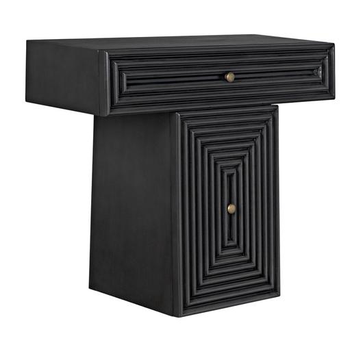Brice Mahogany Console with Brass Pulls in Pale Finish by Noir Furniture
