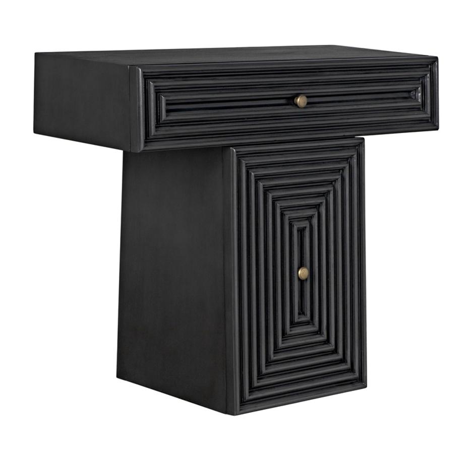 Brice Mahogany Console with Brass Pulls in Pale Finish by Noir Furniture