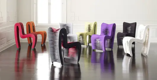 Seat Belt Dining Chair, High Back Grey/Black by PHILLIPS COLLECTION