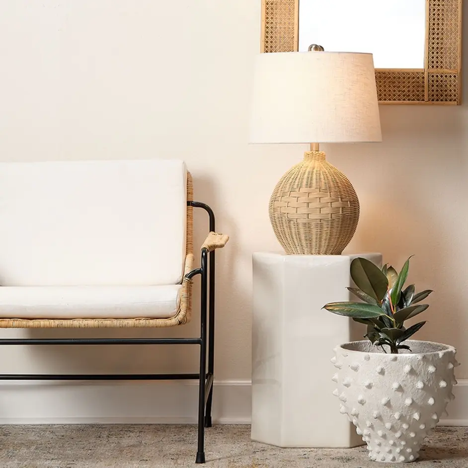 Porto Ceramic Indoor/Outdoor Side Table-Large, White by Jamie Young