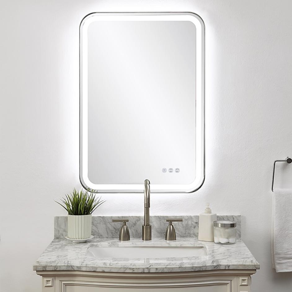 Crofton Lighted Nickel Vanity Mirror by Uttermost