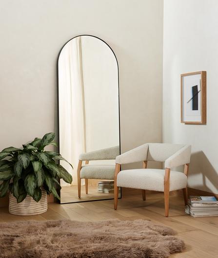 Georgina Floor Mirror In Iron Matte Black by FOUR HANDS