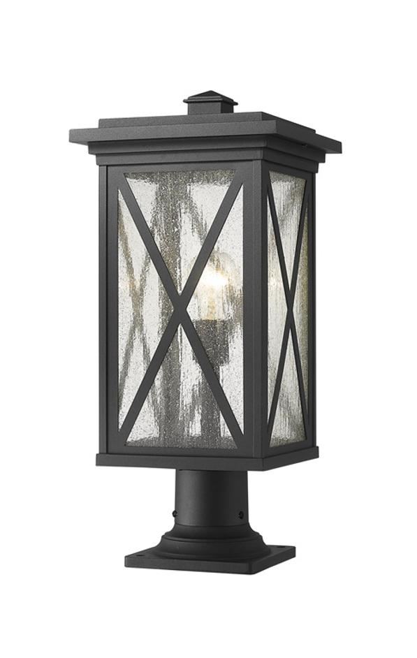Brookside 1 Light Outdoor Pier Mounted Fixture in Black Finish by Z-Lite