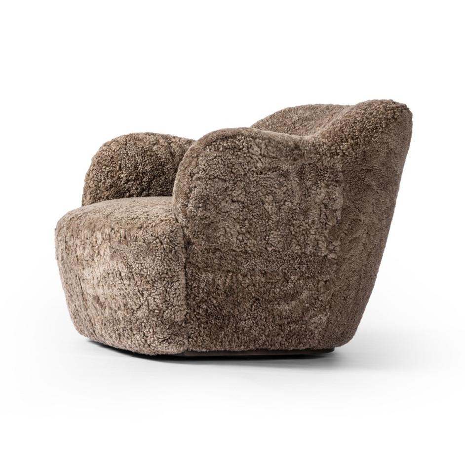 Julius Swivel Chair - Taupe Shearling by Four Hands
