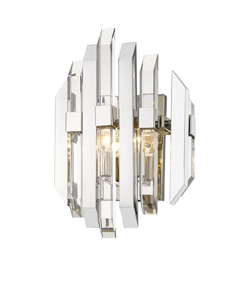 Bova 2 Light Wall Sconce in Polished Nickel Finish by Z-Lite