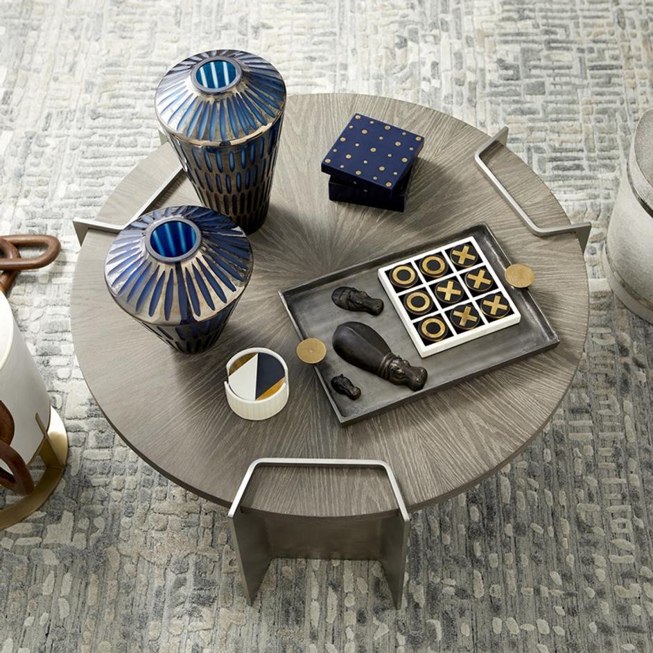 Obscura Tray in Silver and Gold by Cyan Design