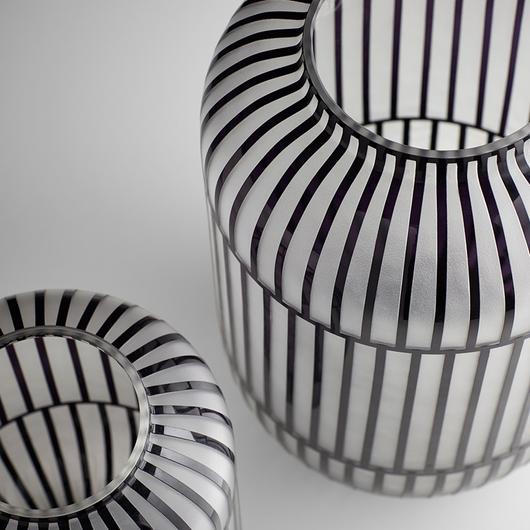 Lined Up Vase in Black by Cyan Design