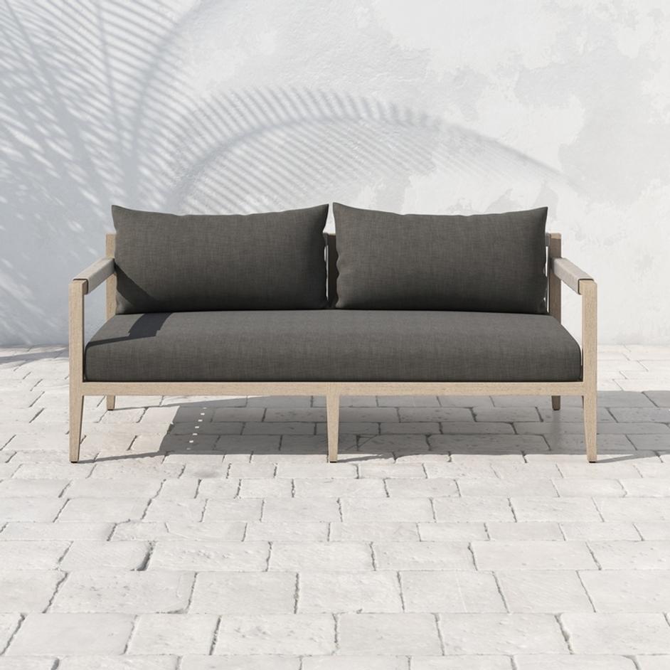Sherwood Outdoor Sofa In 63" In Brown/Charcoal by FOUR HANDS