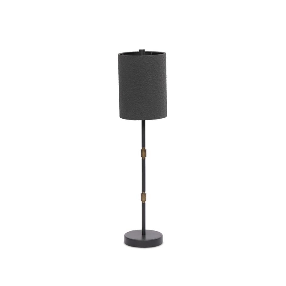 Maurice Table Lamp In Matte Black Plaster And Antiqued Iron And Antique Brass Iron by Four Hands