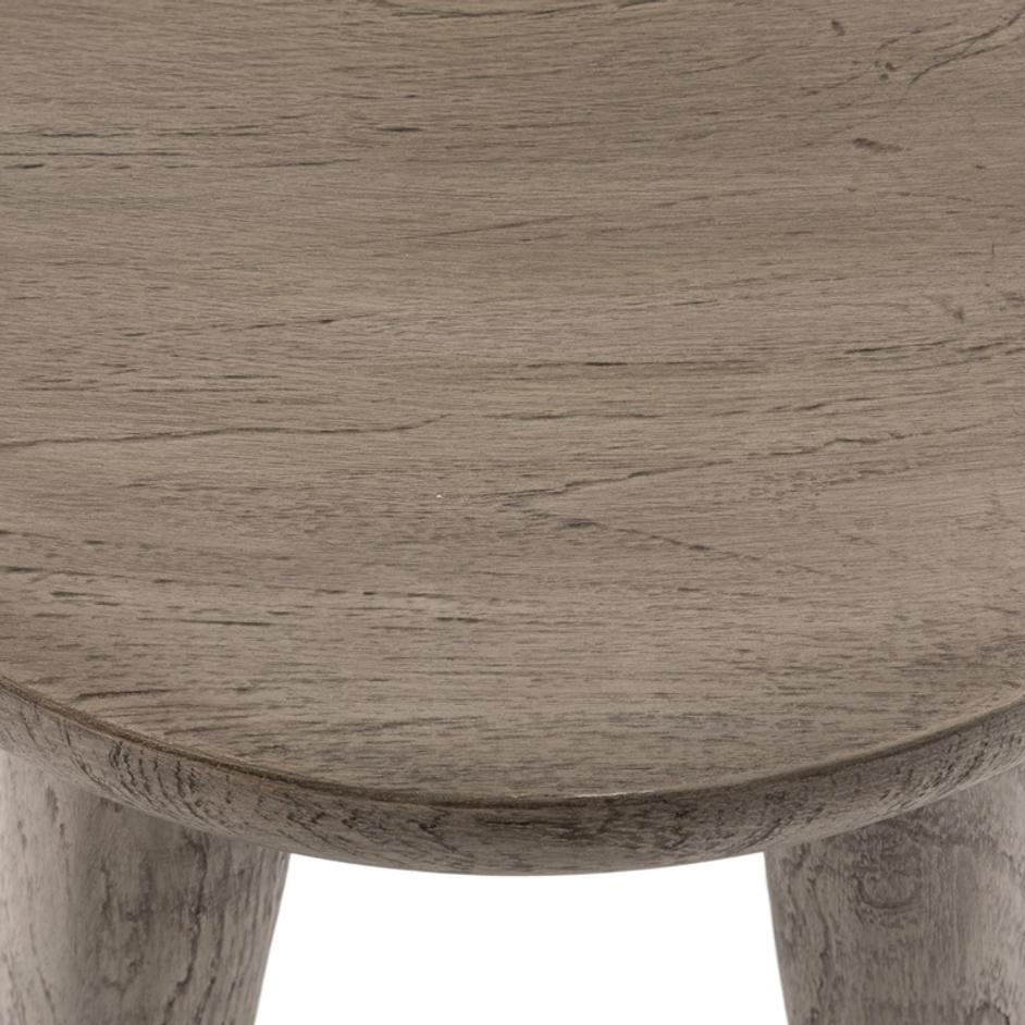 Zuri Round Outdoor End Table In Grey by FOUR HANDS