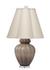 Agnes Blown Glass Table Lamp with Linen Scalloped Shade, Taupe by Jamie Young