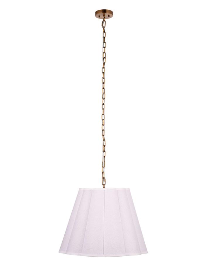 Scalloped 1-Light Pendant, Boucle Linen by Jamie Young