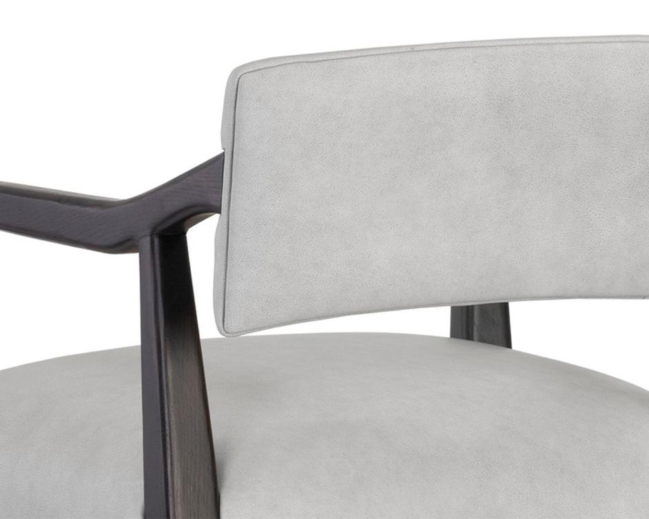 KEAGAN BARSTOOL - SALOON LIGHT GREY LEATHER by Sunpan